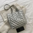 thumbnail image 3 of Bolsa de mujer de otoño invierno con cadena acolchada de algodón acolchado con asa superior (plata) Ehuebsd  Para estrenar, 3 of 8