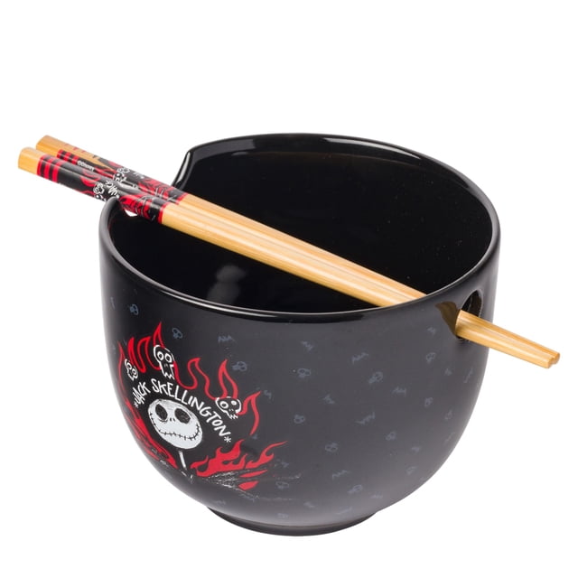 Cuenco de cerámica Silver Buffalo Jack Skellington 590 ml con palillos