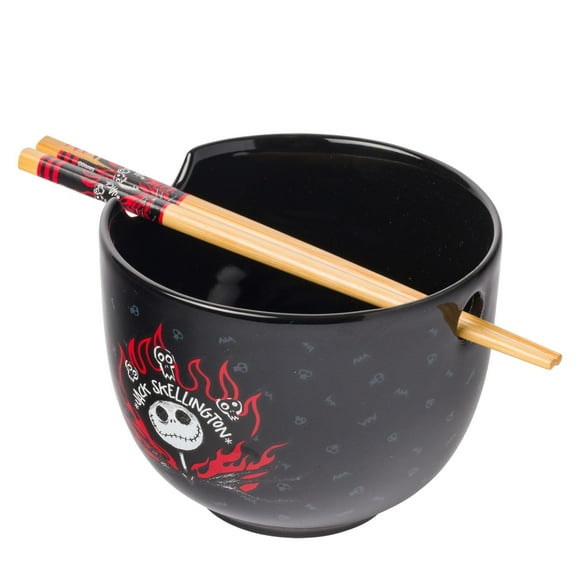 Cuenco de cerámica Silver Buffalo Jack Skellington 590 ml con palillos