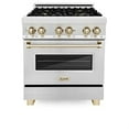thumbnail image 3 of ZLINE 30 in. Autograph Edition Dual Fuel Range in DuraSnow Stainless Steel with Gold Accents (RASZ-SN-30-G), 3 of 5