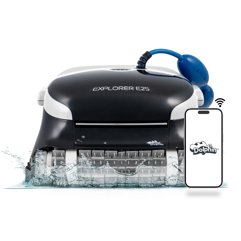 Dolphin (2026 Model) Explorer E30 Wi-Fi Robotic Pool Vacuum Cleaner Pools up to 50 FTin Length - Waterline Scrubber Brush