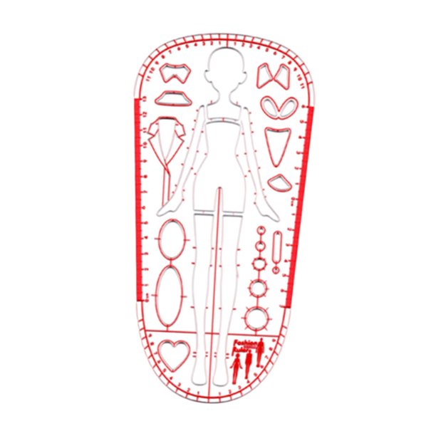 Regla de plantilla Herramienta de medición Regla de ilustración de moda Costura multifuncional Estilo 15