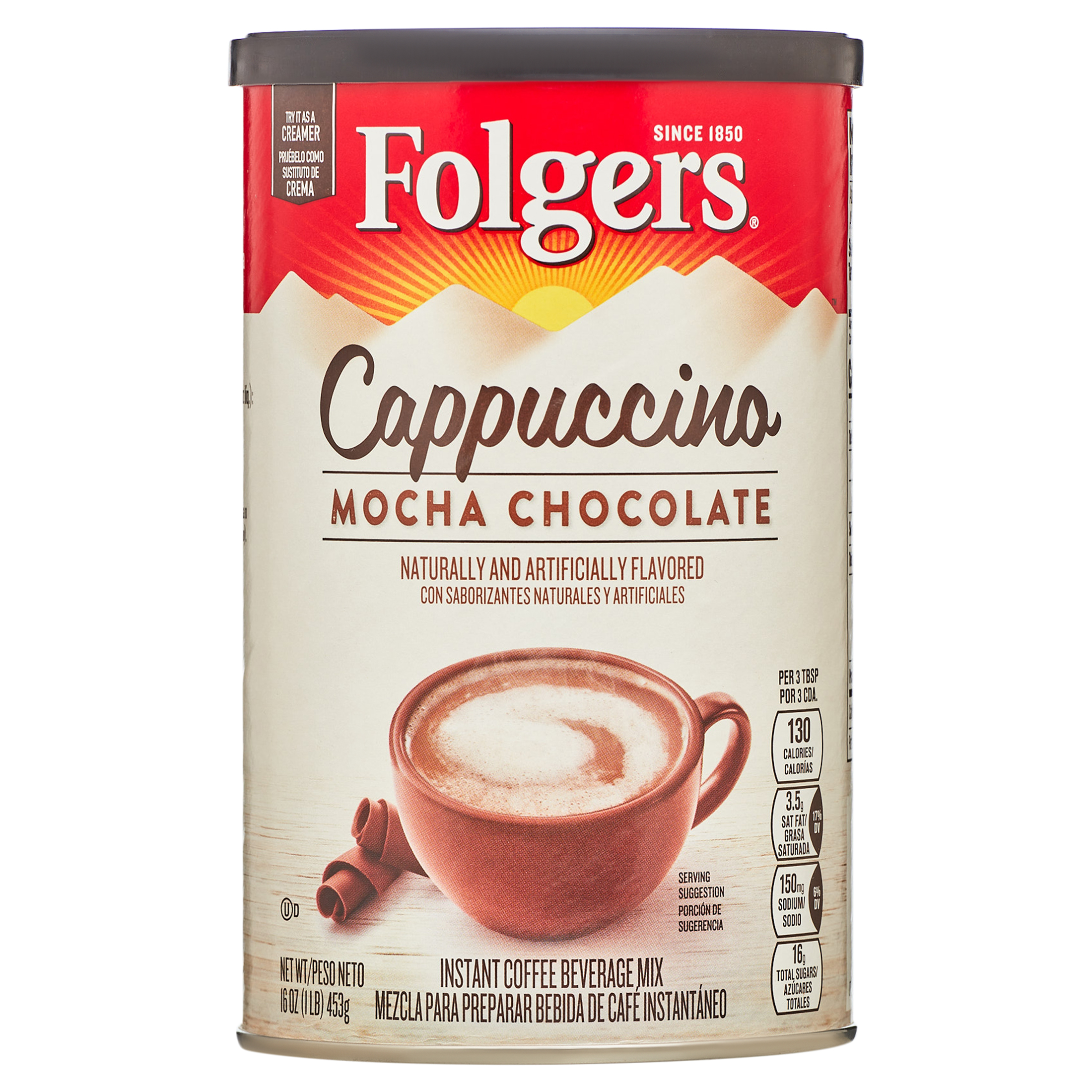 Folgers Mocha Chocolate Flavored Cappuccino, 16Ounce