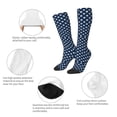 thumbnail image 4 of Stars Navy Blue White Knee High Socks for Women Long Leg Warmers Socks, 4 of 7