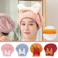 thumbnail image 2 of Soft Hair Drying Cap Cute Bow Style Extra Absorbent Swimming Daily Dry Double Thick Layer Bath, 2 of 8