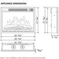 thumbnail image 2 of Inserto de chimenea eléctrica Vabches de 23" con calefactor empotrable 120 V, 2 of 7