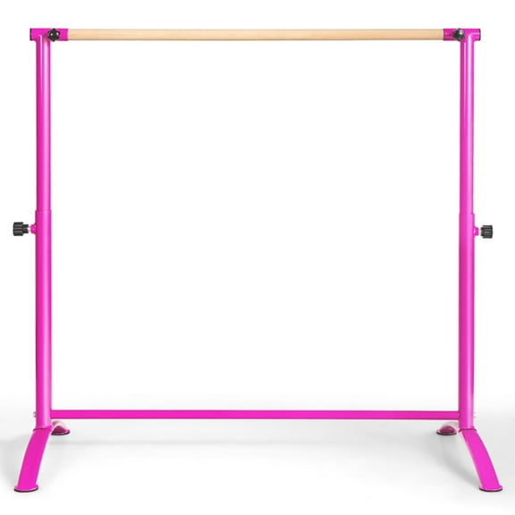 Yardi Yard 51 Inch Ballet Barre Bar with 4-Position Adjustable Height-Pink, Expandable Gymnastics Bar for Kids,