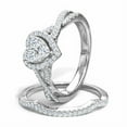 thumbnail image 2 of Heart Shape Halo Infinity Shank Bridal Set Engagament Ring 1.9 Ct Diamond 14K White Gold Over, 2 of 2