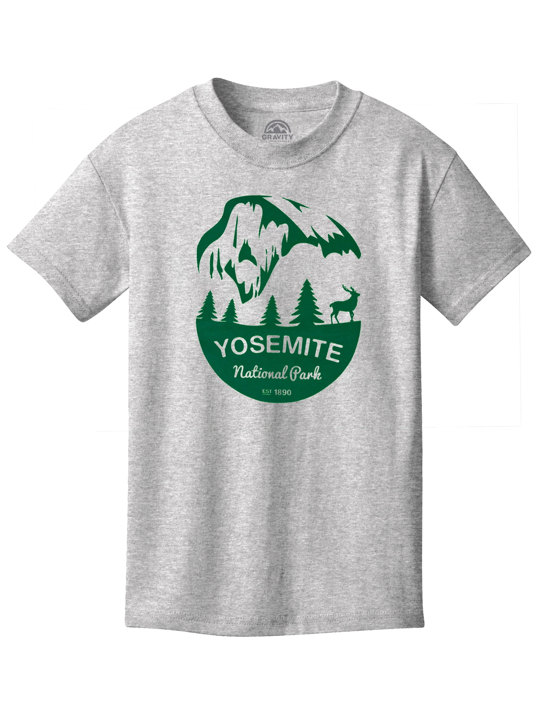 Youth Cotton T-Shirt - Ash/Green Ink 