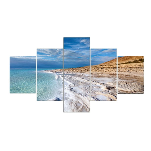 Toystoory 5 uds pinturas playa paisaje marino puesta de sol árbol pintura decorativa Artesanía No.04 Toystoory HA004646-04