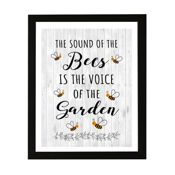 Designs ByLITA The Sound of The Bees Is The Voice Of The Garden, 8 x 10 Black Wall Print (Framed) | Home Decor
