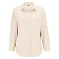 thumbnail image 6 of Womens Button Down Shirts Long Sleeve Cotton Gauze Tops Casual Collared Blouses Loose Fit Casual Shirts for Women Long Sleeve Button Down Blouses Fall 2026 Solid Color Trendy Tops, 6 of 7