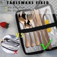 thumbnail image 2 of Portable Travel Utensils Reusable Silverware with Case for Fixing Tableware Pieces Stainless Steel Stable Flatware Set Camping Picnic Cutlery Set ( Set), 2 of 8