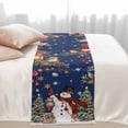 thumbnail image 3 of Bed Runner Scarf for Queen Size Bed, Navy Blue Christmas Beds Scarf Throws for Foot of Bedding, Snowman Xmas Tree Ball Snowflake Winter Decorative Beds Runners for Bedroom Guestroom, 83"x20", 3 of 8