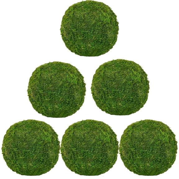 Natural Green Moss Decorative Ball,Handmade Green Moss Balls,Decorative Fake Moss Balls,Artificial Moss Decorative Balls for Garden Patio Home Table Decor Party Weddings Display Props Decor