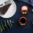 thumbnail image 5 of JOOCAR Christmas Coasters, Christmas Bell Bow Merry Christmas for Home Kitchen Table Bar Decor Housewarming Gift Coasters Set of 4, 5 of 5