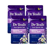 Dr. Teal's Melatonin Sleep Soak with Essential Oil Blend Pure Epsom Salt Soaking Solution 3lbs Pack of 4