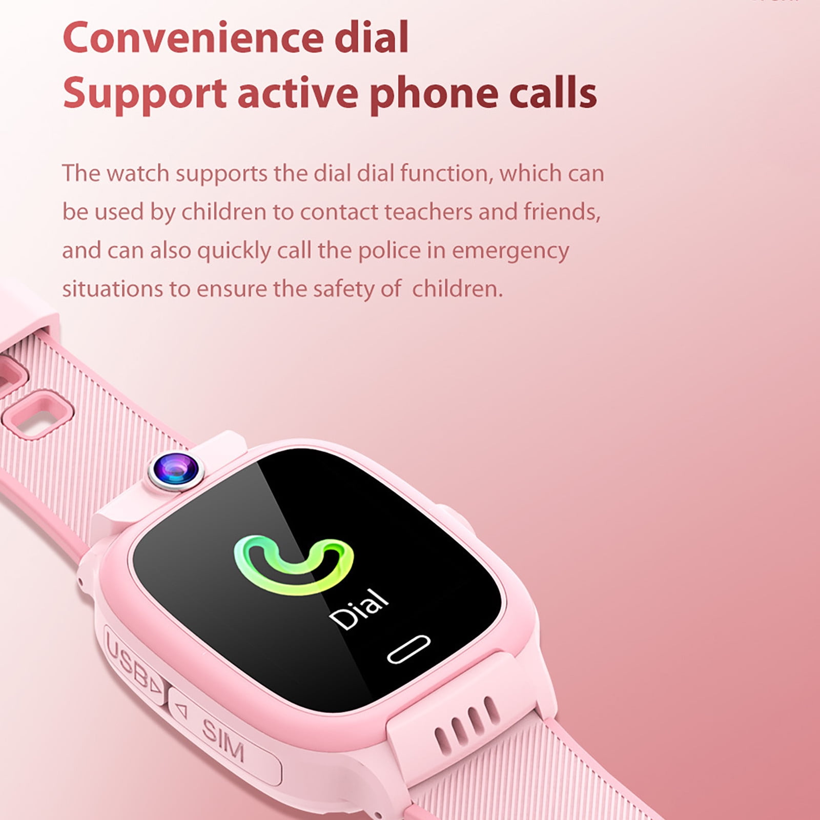 Smart Watch with WiFi GPS Tracker HD Camera Voice Chat Waterproof Learning Games Long Standby 680mAh Battery for Students 1.44 Inch Screen LBS Positioning Parent-Child Communication Safety Phone Watch