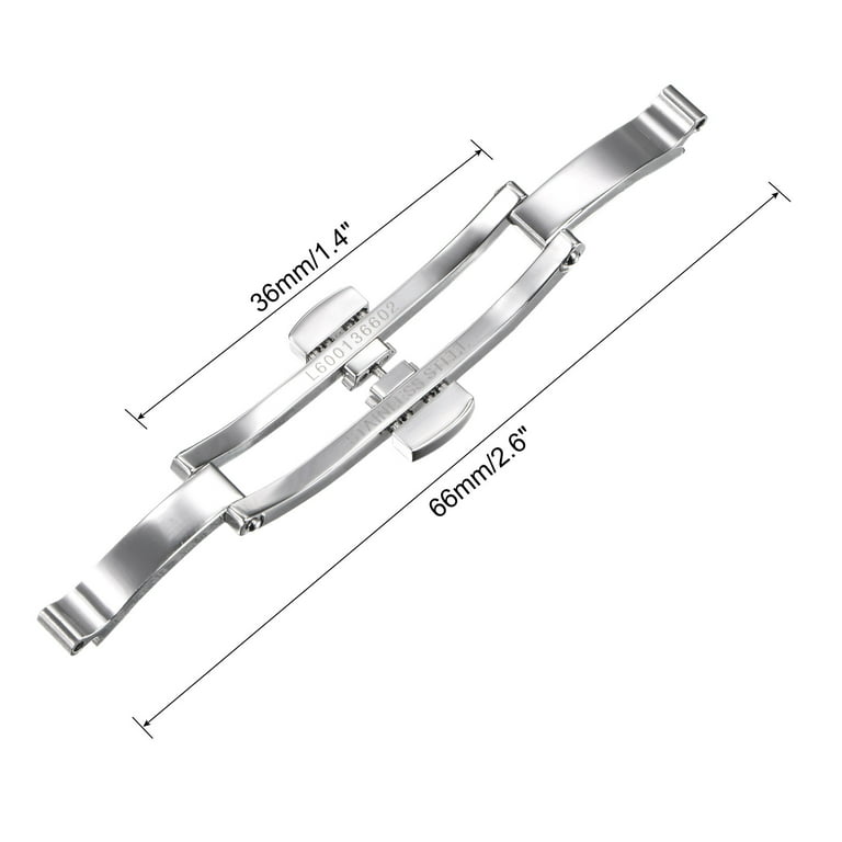 Watch Clasp Extender for Metal Watch Bands in 16 Millimeters Stainless Steel