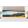 thumbnail image 1 of Woodland Headboard, Autumn in Mountain Yellow Colored Grassland Sun Rays Clouds Cloudscape, Upholstered Decorative Metal Bed Headboard with Memory Foam, King Size, Earth Yellow Bluegrey, by Ambesonne, 1 of 4