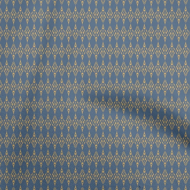 oneOone Velvet Blue Fabric Asian Ikat Sewing Craft Projects Fabric Prints By Yard 58 Inch Wide