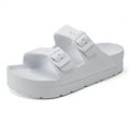 thumbnail image 3 of Women’s Comfortable Footbed Sandals Flat Slid Adult Female Cut Flip-flops Chunky Heel Sandals for Women Summer Shoes, 3 of 7