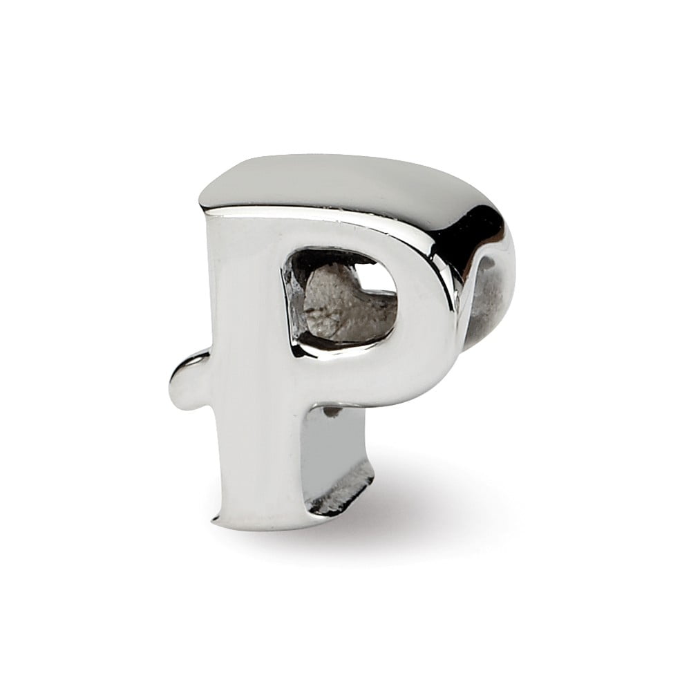 925 Sterling Silver Reflections Letter P Bead; for Adults and Teens; for Women and Men