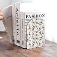 thumbnail image 6 of Susaid Pretty Floral With Leaves Print Wooden Bookends Decorative Book Ends for Shelves Heavy Books Holder Organizer Non-Slip Desk Book End for Kids Room Office School 1 Pairs, 6 of 8