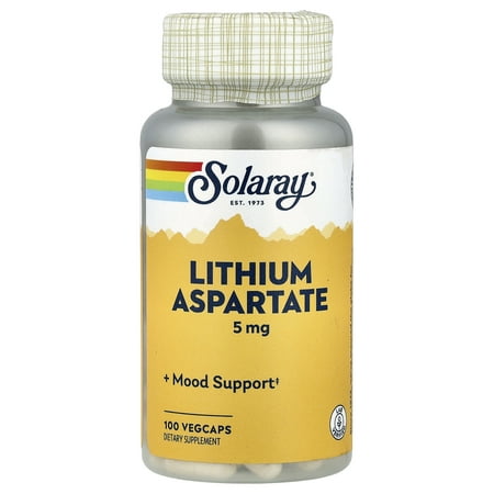 Lithium Aspartate 5 mg By Solaray - 100 Capsules