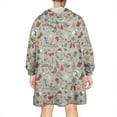 thumbnail image 2 of Wearable Oversized Blanket,Gray Christmas Icon Pattern Wearable Blanket Hoodie for Adults,Cozy Hooded Blankets with Super Pockets,Super Warm Fuzzy Pullover for Women & Men, 2 of 6