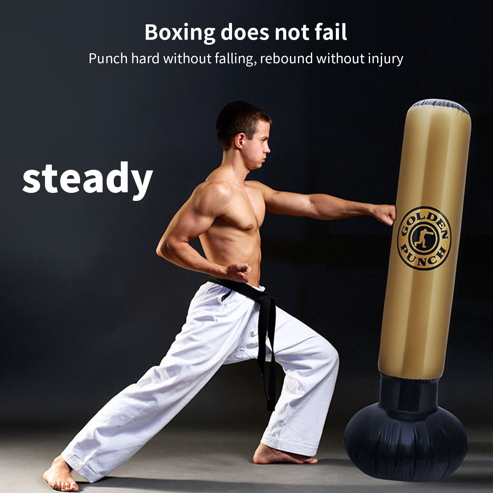 Slhenay Inflatable Kids Punching Bag, Freestanding Boxing Bag Kickboxing Training Toddler Punching Dummy Toys Christmas Birthday Gifts for 3-5-8-12 Ages Boys Girls Karate MMA