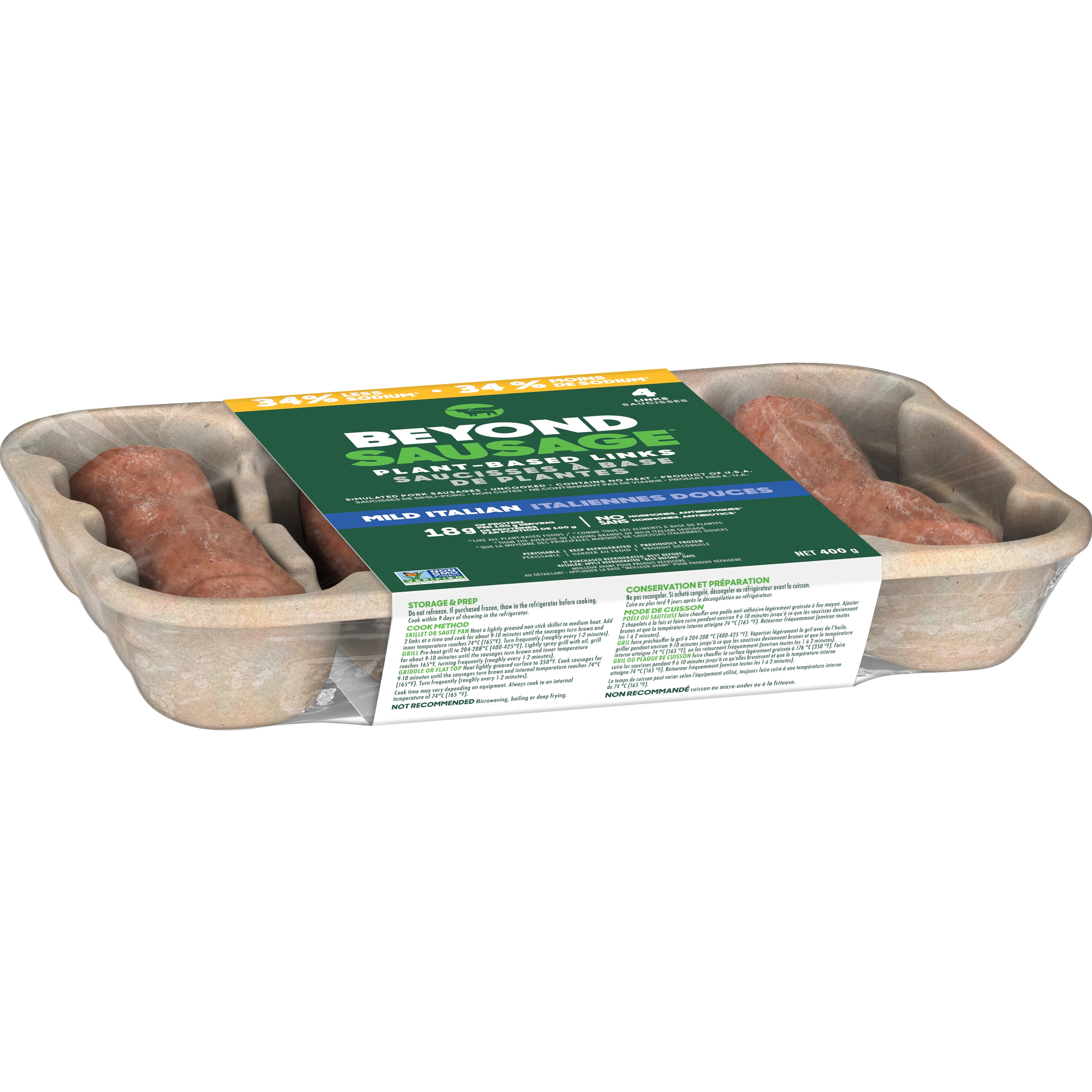 Beyond Meat Plant-Based Mild Italian Sausage, 400g, 400g