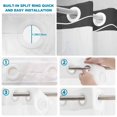 thumbnail image 4 of No Hook Shower Curtain, Black Grey Stripe Shower Curtains for Bathroom with See Through Top Window, Modern Art Horizontal Striped Waterproof & Washable Bath Curtain Extra Long 72"x96", 4 of 9