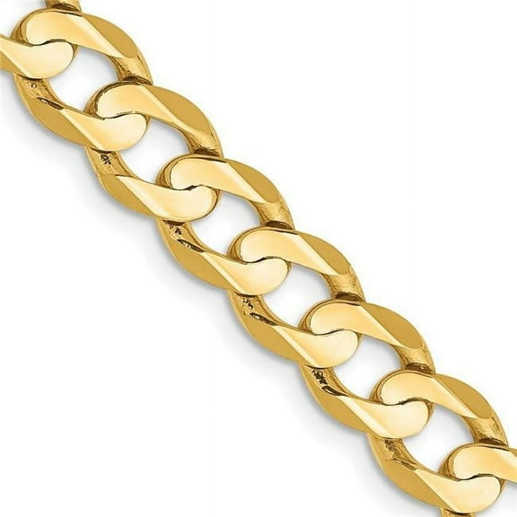 Primal Gold 14 Karat Yellow Gold 6.75mm Open Concave Curb Chain