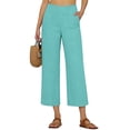 thumbnail image 5 of JJHGVB Cropped Trousers women's capris Knee Length Capri Pants capri lounge pants Capris mid-calf length Slacks Leg Knee Length Trouser Lightweight Breathable Cropped Pant Sky Blue M, 5 of 7