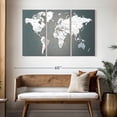 thumbnail image 3 of Elephant Stock World Map Masterpiece Iii Wall Art - Horizontal Multi Panel Canvas - Living Room Wall Decor - Map Multi Panel - White And Black Decor - 50" x 32", 3 of 8