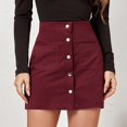 thumbnail image 2 of Ediodpoh Womens Skirts Solid High Waist Zipper Corduroy Wrap Button Fit Short Skirt for Autumn Winter Mini Skirts for Women XL, 2 of 5
