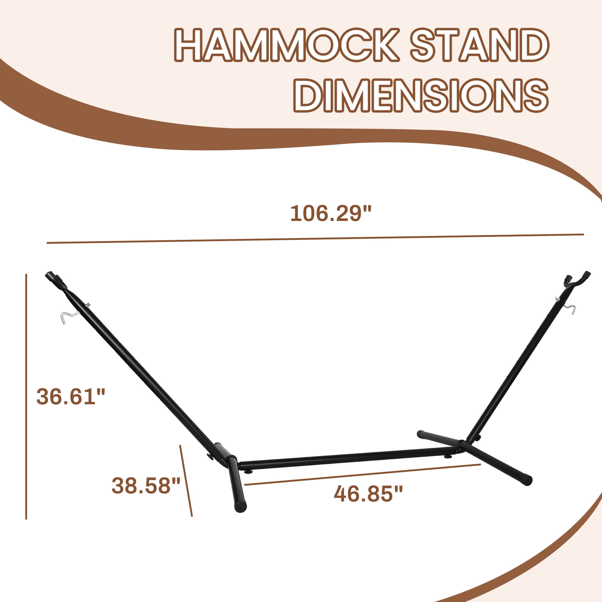 Sustainova 9 FT Adjustable Hammock Stand, Heavy-Duty Steel Frame with 450 LB Capacity, Weather-Resistant Outdoor Hammock Holder