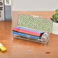 thumbnail image 7 of Plastic Pencil Box Large Capacity Pencil Boxes Clear Boxes with Snap-Tight Lid Stylish Office Supplies Storage Organizer Box Neon Green Leopard Print, 7 of 7
