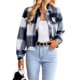 thumbnail image 1 of Txlixc Chaqueta a cuadros de otoño e invierno para mujeres Txlixc moda, 1 of 9