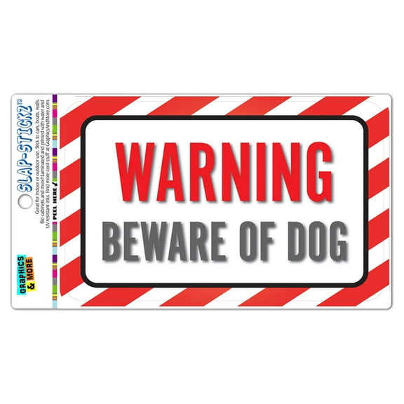 Warning Beware Of Dog SLAP STICKZ(TM) Automotive Car Window Locker Bumper Sticker - No. 1