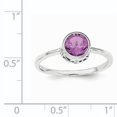 thumbnail image 3 of Sterling Silver Rhodium-plated Polished Amethyst Round Ring QR6399AM, 3 of 3