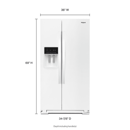 Whirlpool - 28.5 Cu. Ft. Side-by-Side Refrigerator with In-Door-Ice Storage - White