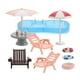 thumbnail image 2 of Dollhouse Miniature Beach Set with Swimming Pool, Swim Ring, Parasol & Mini Beach Chair – Portable DIY Mini Furniture for Imaginative Play & Travel, 2 of 5