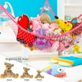 thumbnail image 6 of 83in Toy Hammock 1 in Mesh Plush Animals Triangle Net Stuffed Toys Organizer Gift for Children(2Pack,Pink), 6 of 7