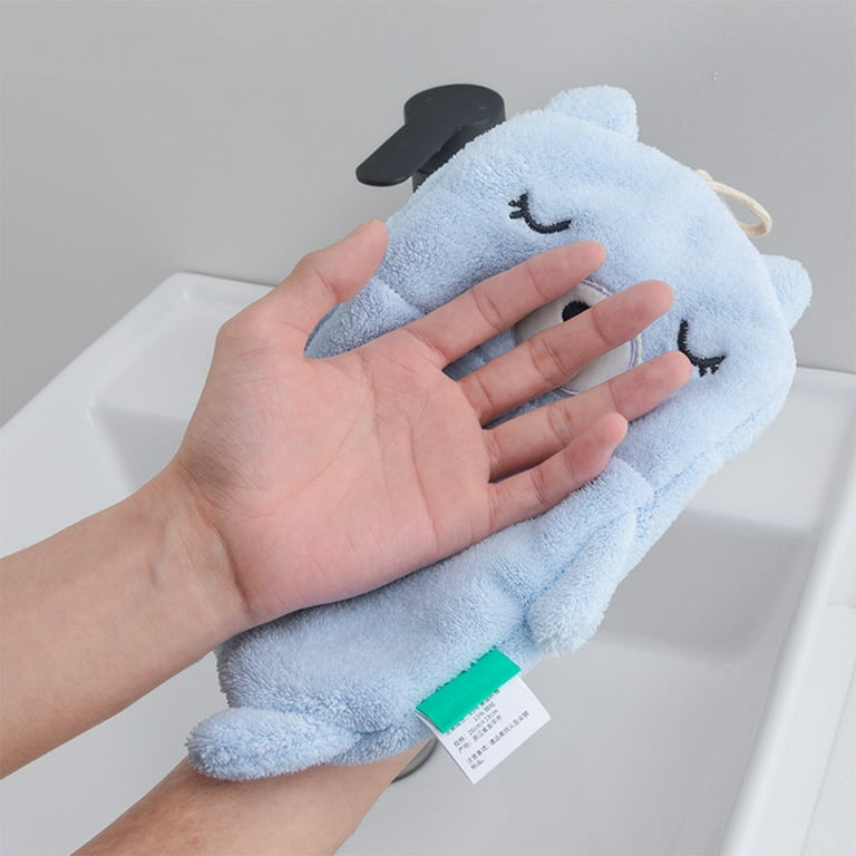 1 Set of 2 Animal Bear Hand Towels Hanging Absorbent Towel Household Cute Hand  Towel Ball Bathroom Kitchen Kids Wet Wipes