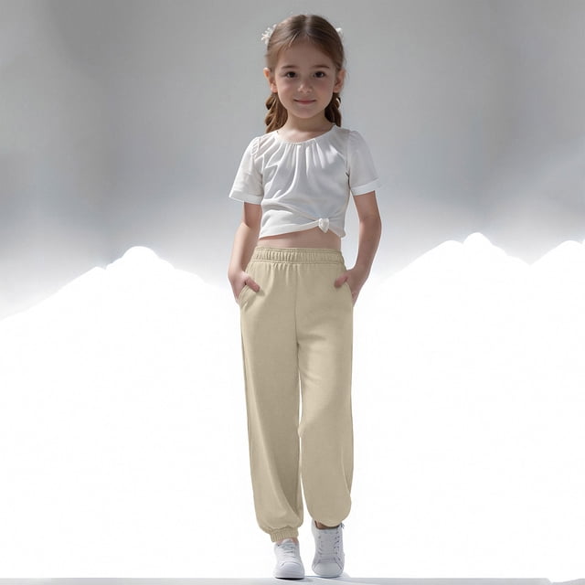 Pantalones largos para niños, pantalones deportivos para correr, pantalones largos de entrenamiento informales, pantalones deportivos para niñas