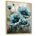 thumbnail image 2 of Designart "Poppy Flowers In Pale Blue And White II" Poppies Floater Framed Canvas Prints, 2 of 5