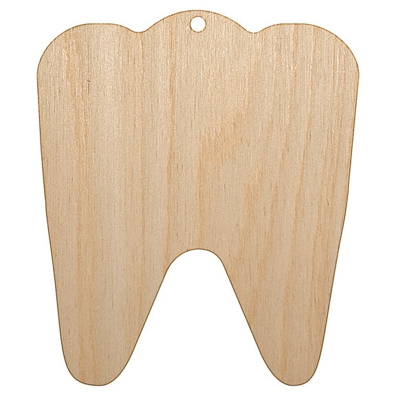 Tooth Dentist Wood Holiday Christmas Tree Ornament Unfinished DIY Pre-Drilled Craft