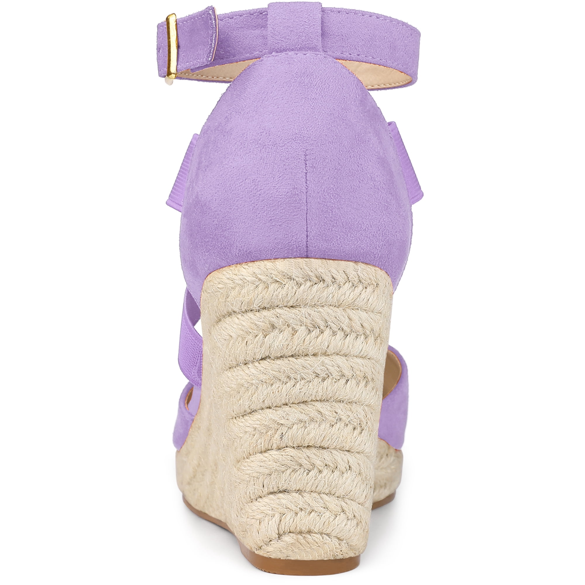 DARING DIVA Women's Espadrilles Closed Toe Wedges Heels Sandals Purple 7.5